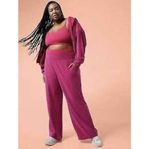 NWT Athleta x Alicia Keys Seasoft Wide Leg Pant in Raspberry Fuchsia Size 3X
